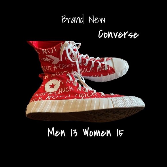 Converse High Top UNT1TL3D Red White Sneakers - Men’s 13, Women’s 15 - New - Picture 1 of 4